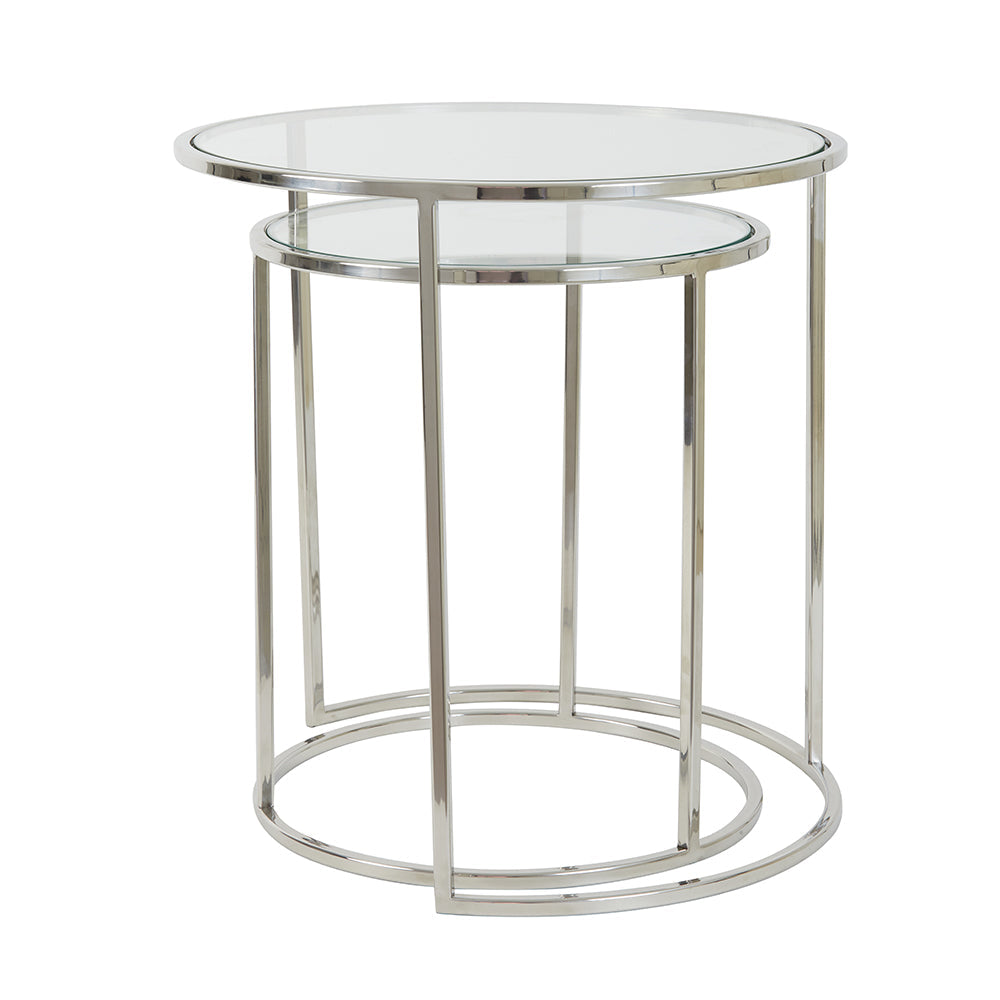 Beistelltisch DUARTE Glas Nickel von Light and Living