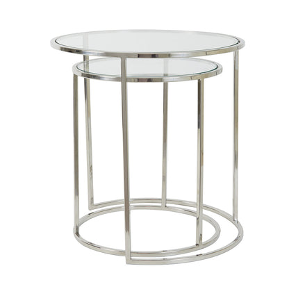 Beistelltisch DUARTE Glas Nickel von Light and Living