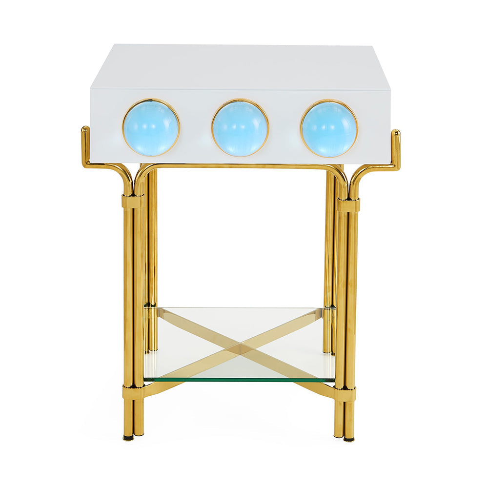 Beistelltisch GLOBO gold, weiß von Jonathan Adler
