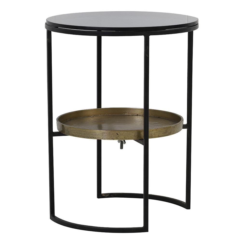 Beistelltisch ROWDY in schwarz und antik Bronze von Light & Living