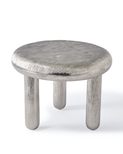 Thick Disk Side Table in silber