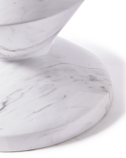 Marble Zig Zag Hocker weiss