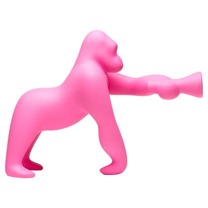 Pinke Gorilla-Stehleuchte KONG von Qeeboo mit verstellbarem Arm