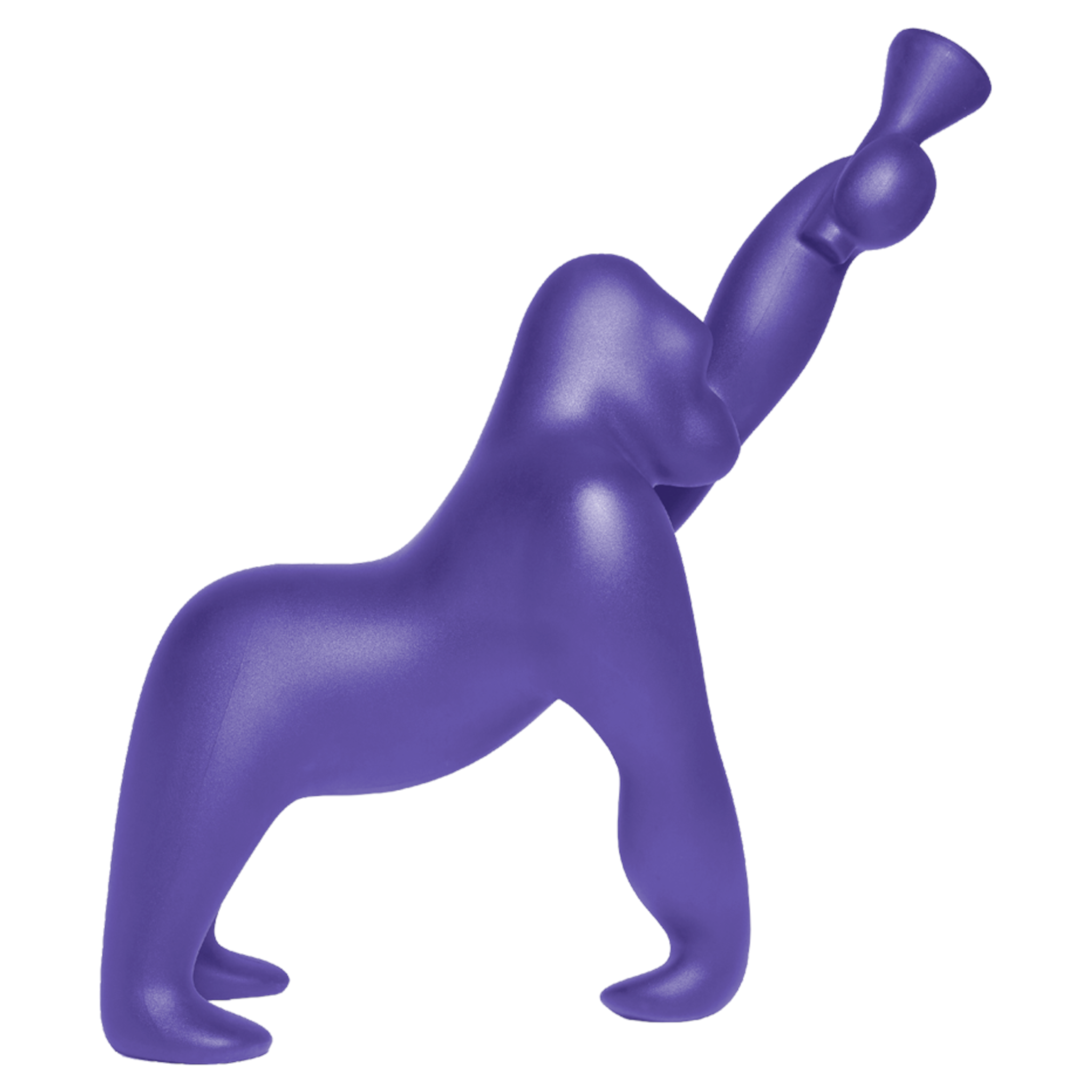 Moderne Stehlampe in Gorillaform – KONG in Violett