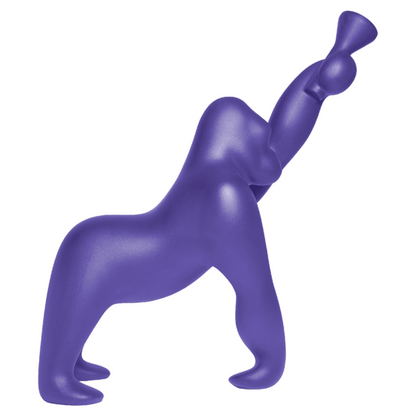 Moderne Stehlampe in Gorillaform – KONG in Violett