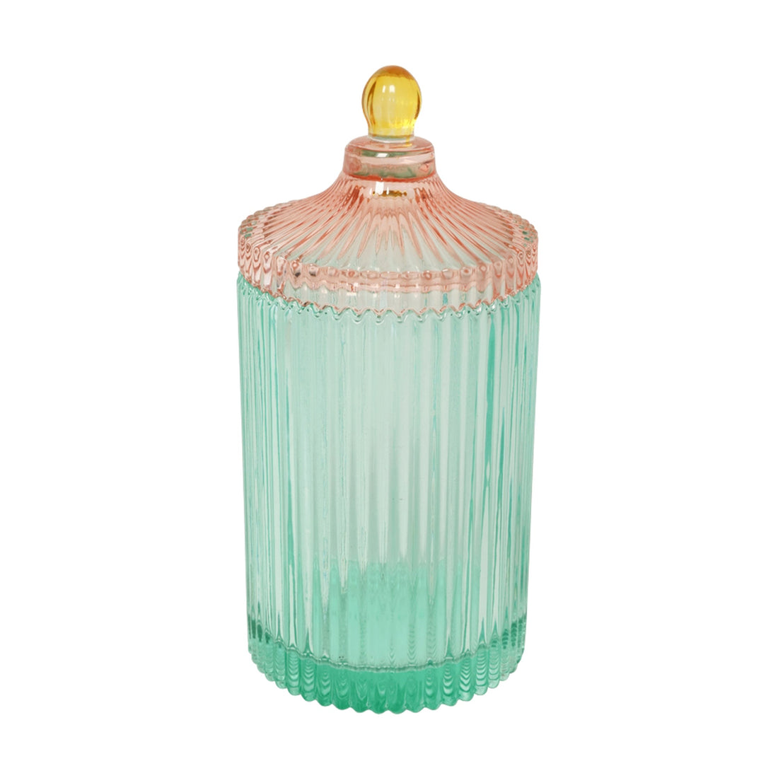 Caja de caramelos CANDY STRIPE en menta claro/rosa ø10 x 22cm