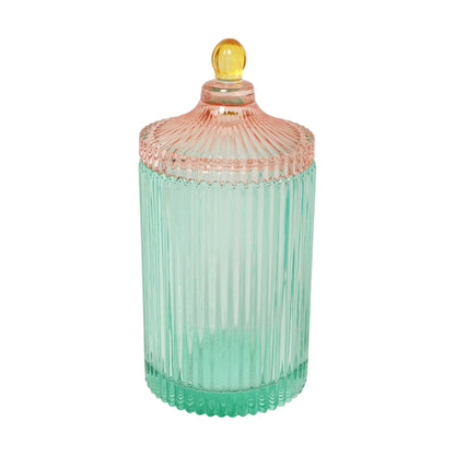 CANDY STRIPE candy box in light mint/pink ø10 x 22cm