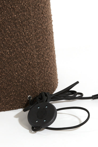 Elegante Stehleuchte MICKY bouclé braun für Wohnzimmer
