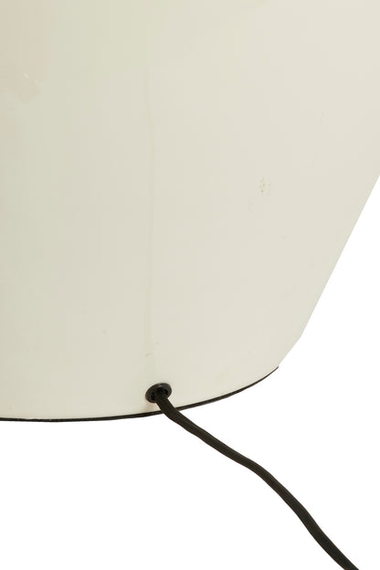 Lámpara de mesa NANA crema con pantalla textil arena – diseño redondo (H125 cm)