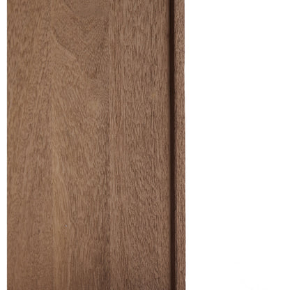 Rechteckiges Holzregal in ruhigem grau-braunem Finish