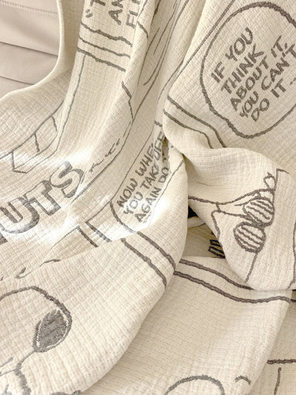 Jacquard-Decke Peanuts Blanket Comic Flightschool Design
