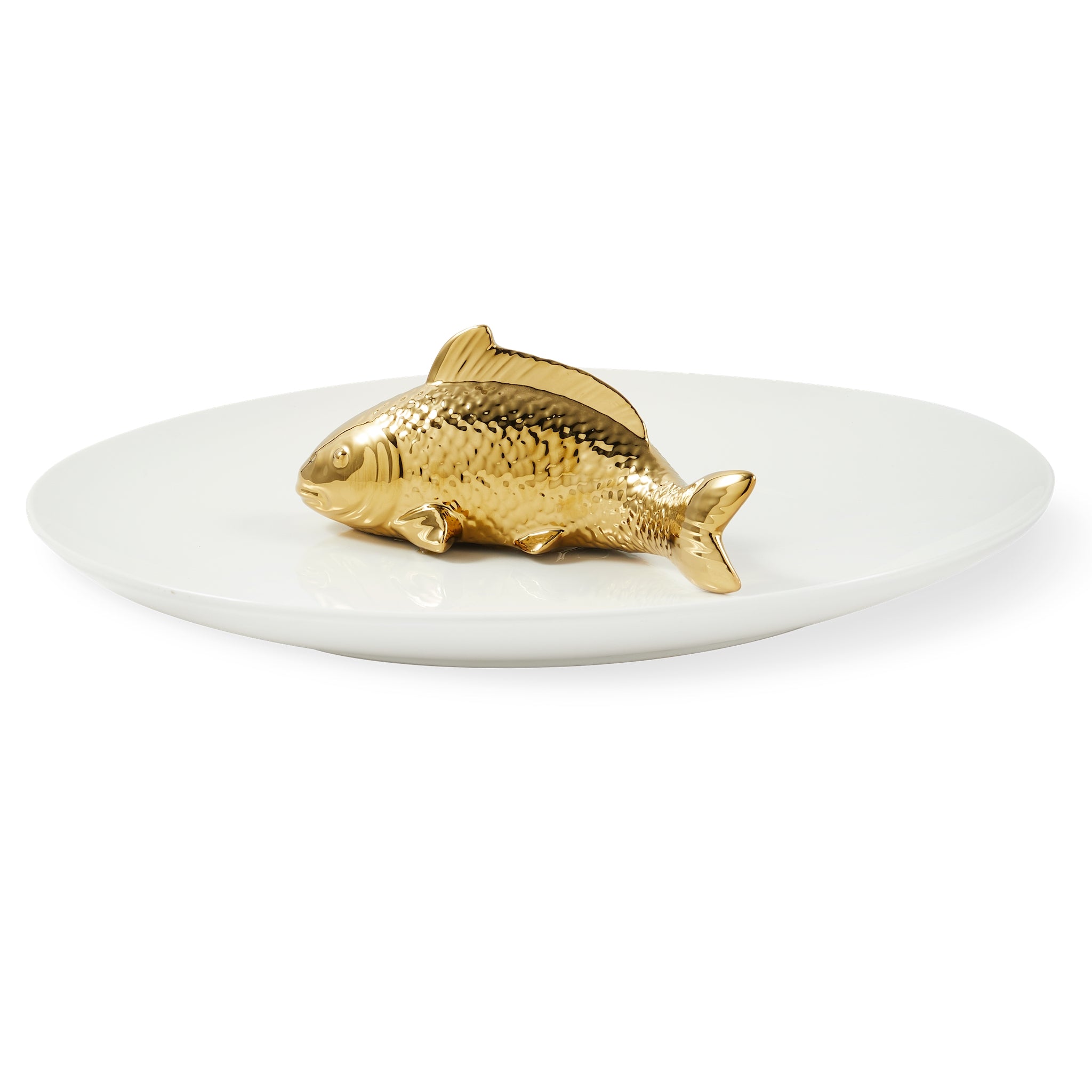 Decorative plate “Fish Plate” with golden koi