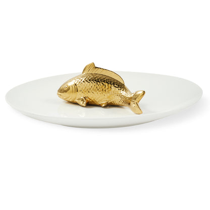 Decorative plate “Fish Plate” with golden koi