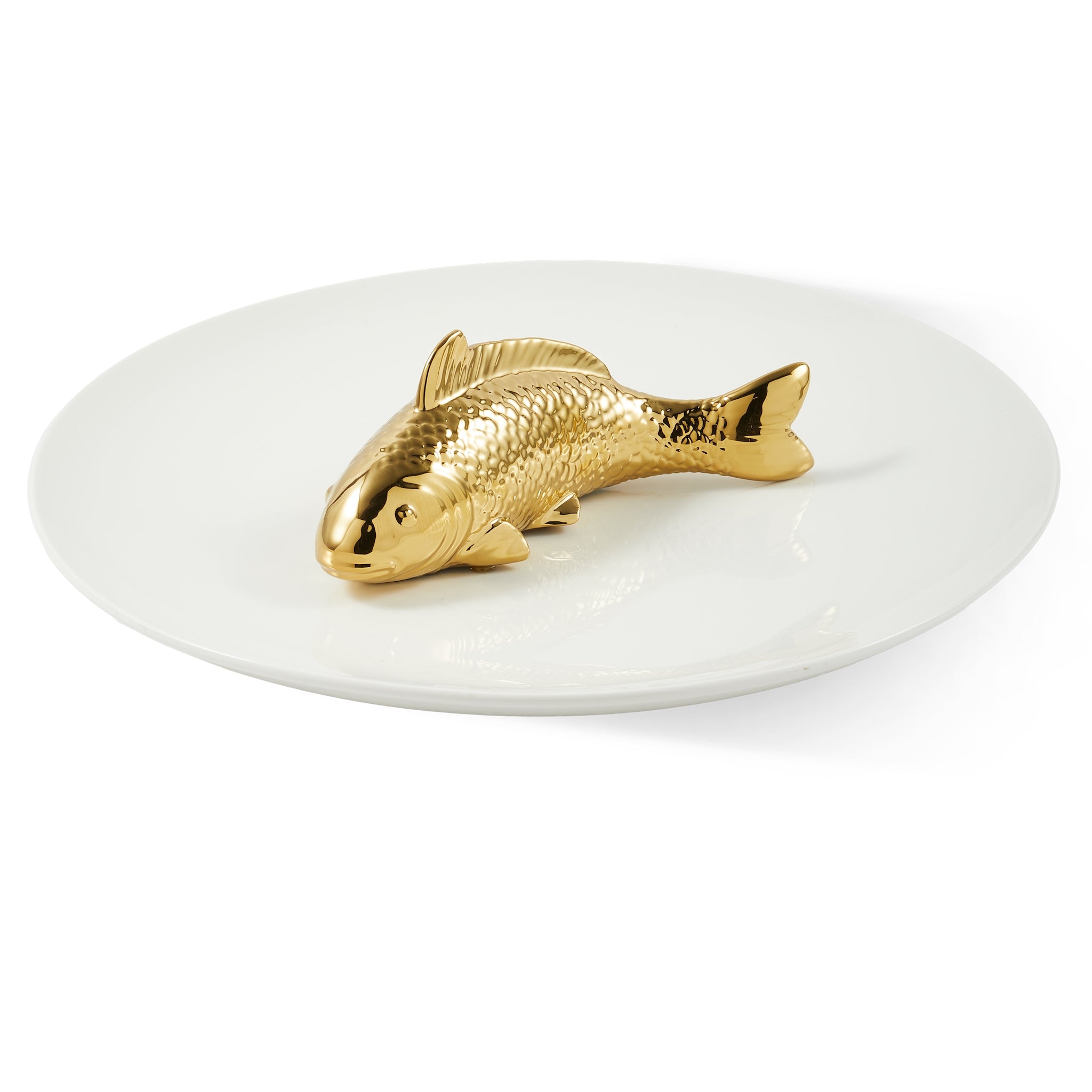Decorative plate “Fish Plate” with golden koi