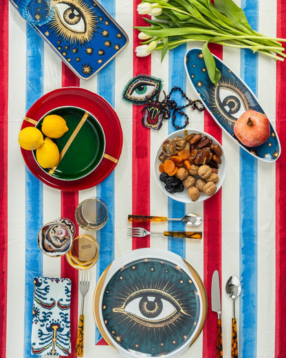 Cuenco decorativo de Murano EYES, verde oscuro 38x13 cm