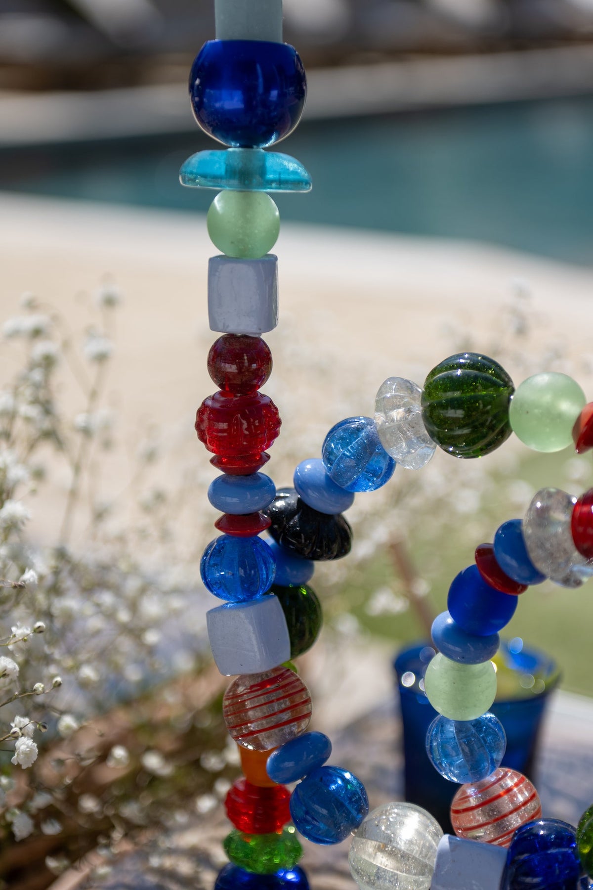 Portavelas BEADS multicolor 33x12x38 cm