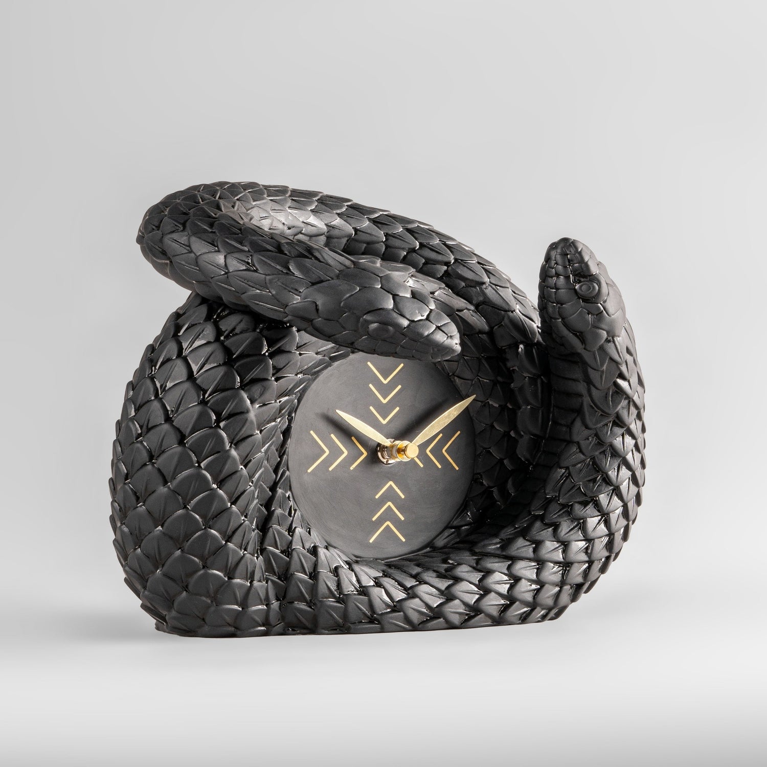 Schlangenuhr Porzellan Tischuhr Kunstobjekt Schlangenform