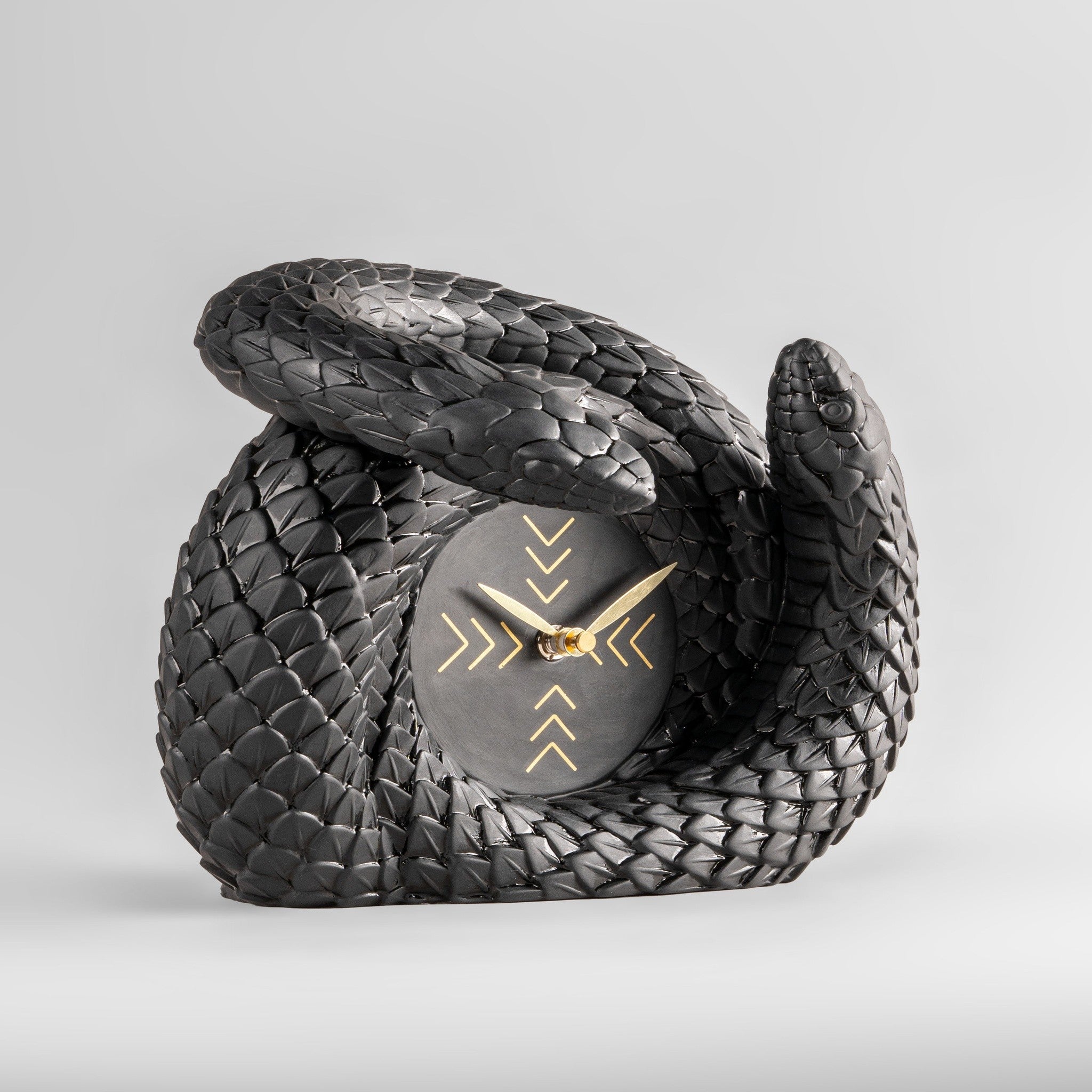 Schlangenuhr Porzellan Tischuhr Kunstobjekt Schlangenform