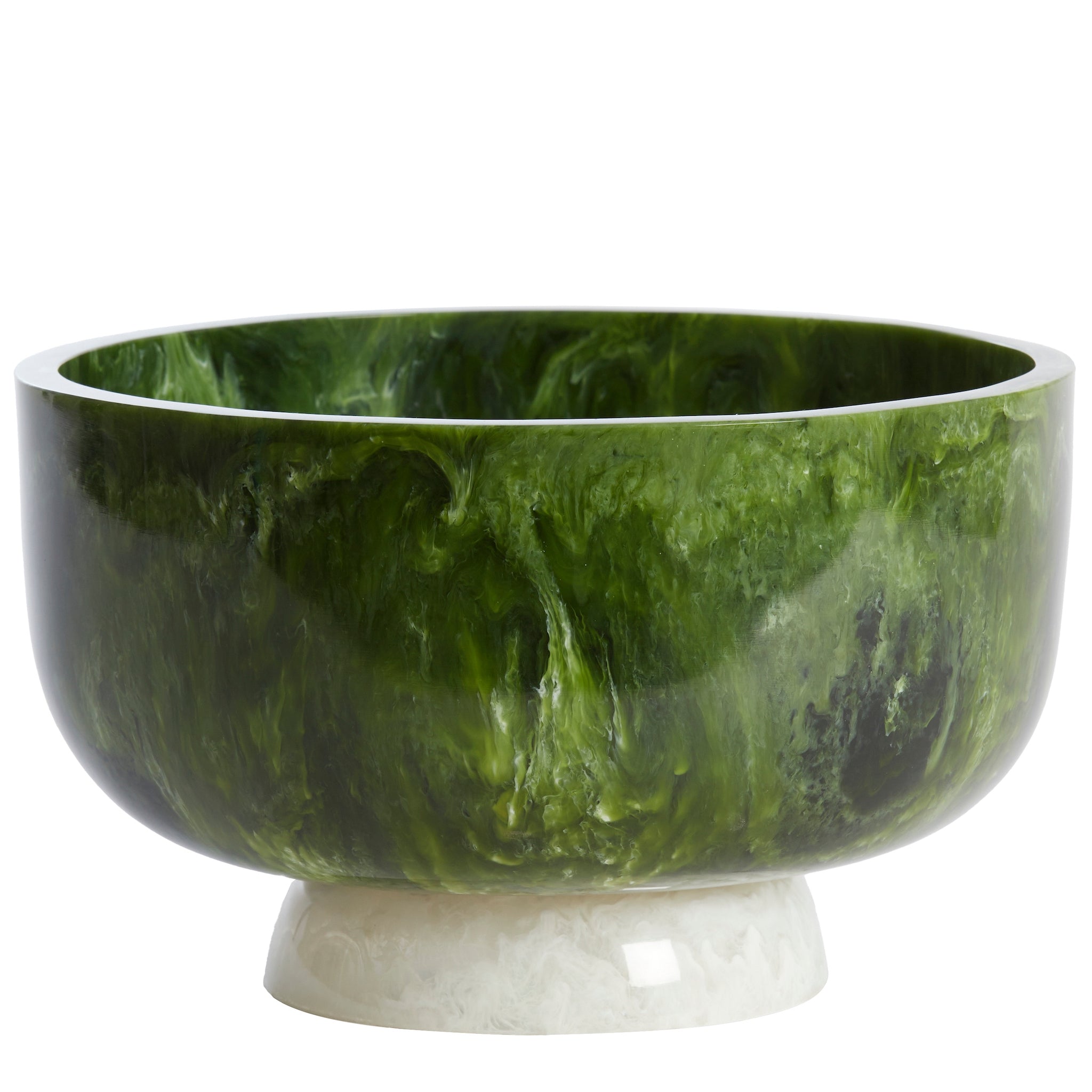 Schale LEWOTOBI Ø28 × 17 cm – Grün &amp; Weiß