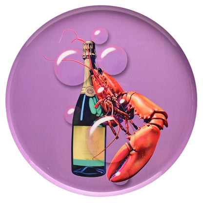 Dekotablett CHAMPAGNER &amp; HUMMER violett