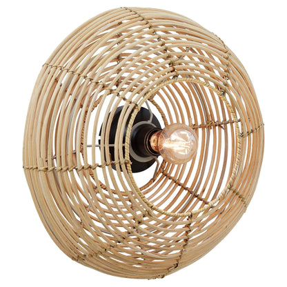 Natürliche Wandlampe MILAN Rattan naturell Ø40x15 cm