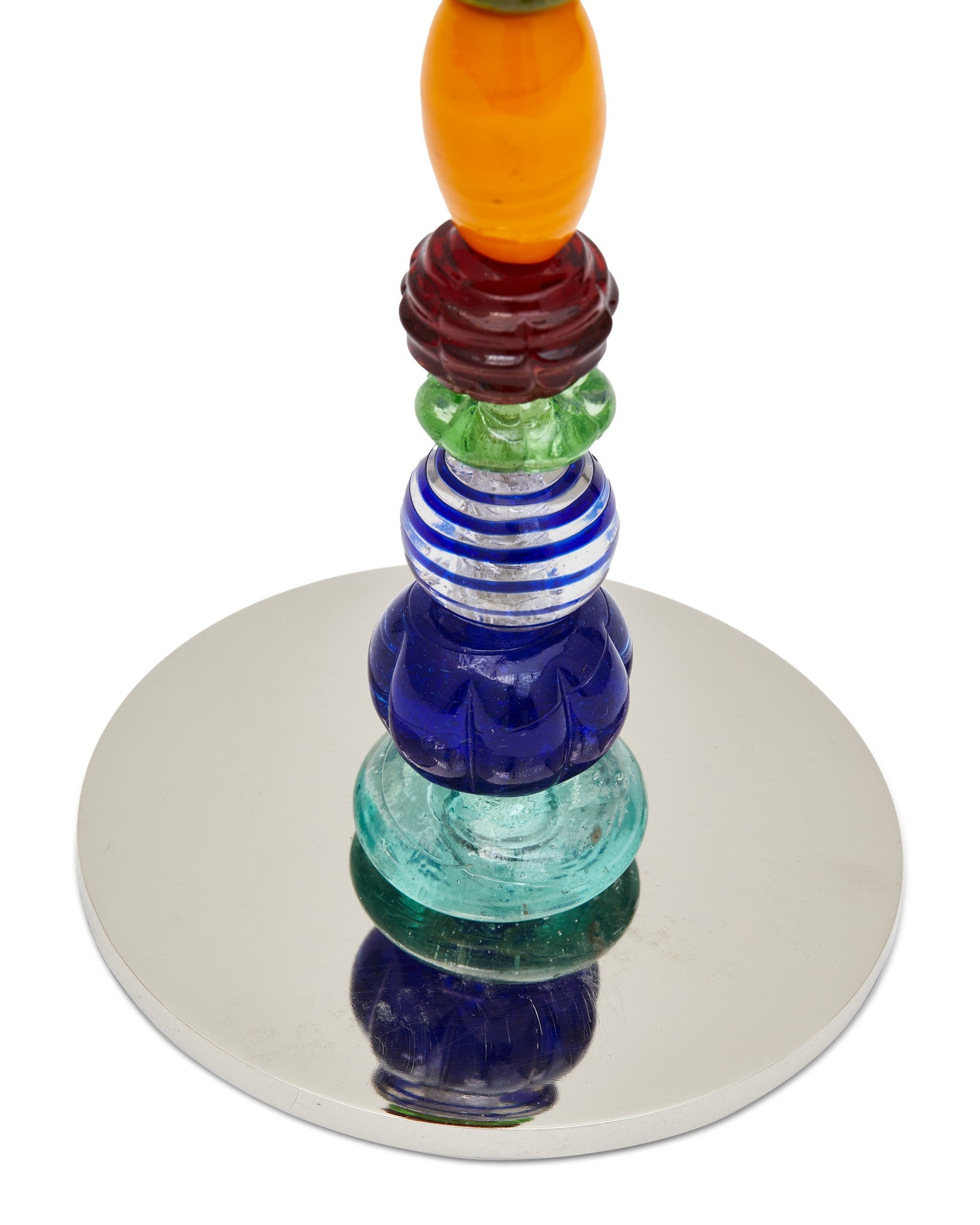 Einzigartiger Beads Candle Holder - S mit bunten Glasperlen