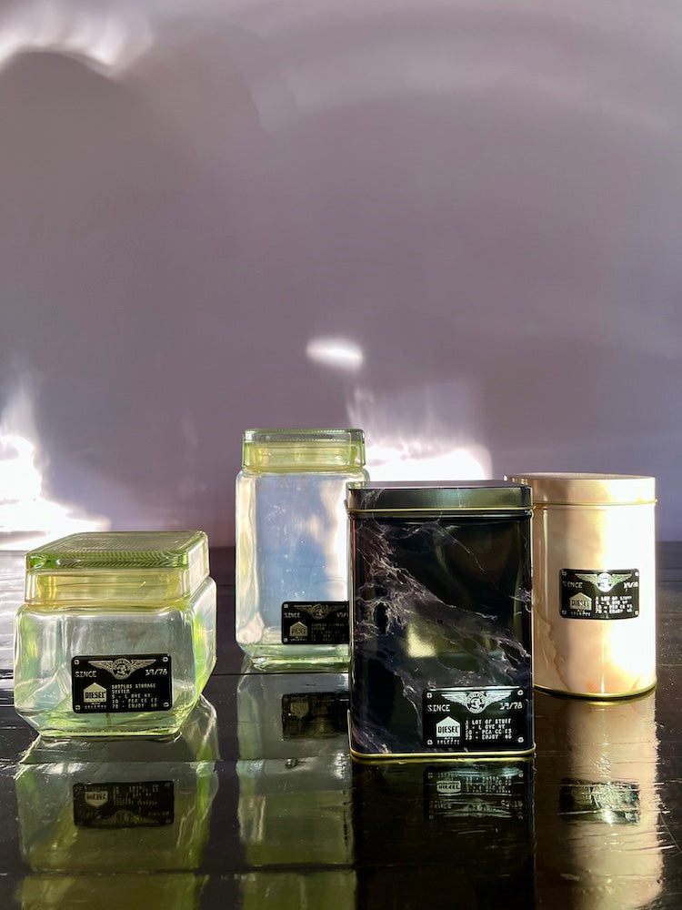 Storage jar GREEN GLASS 11x11x11cm Diesel Living