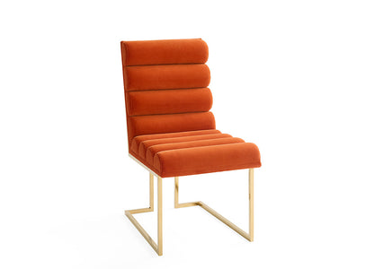 Esszimmerstuhl CHANELLED GOLDFINGER orange von Jonathan Adler