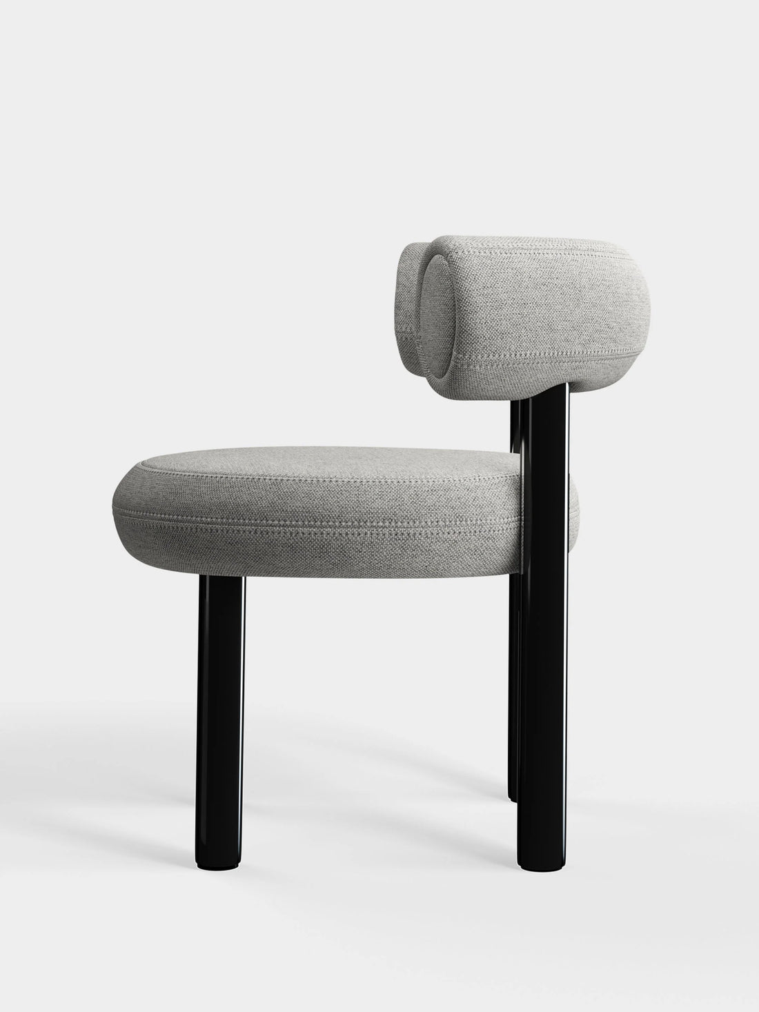 Grauer Designerstuhl
