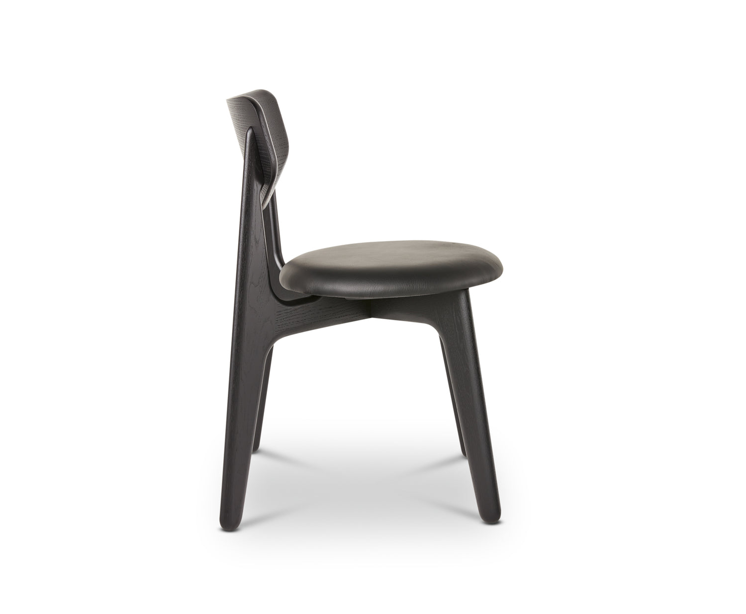 Slab Dining Chair – Black Brushed Oak &amp; Black Leather