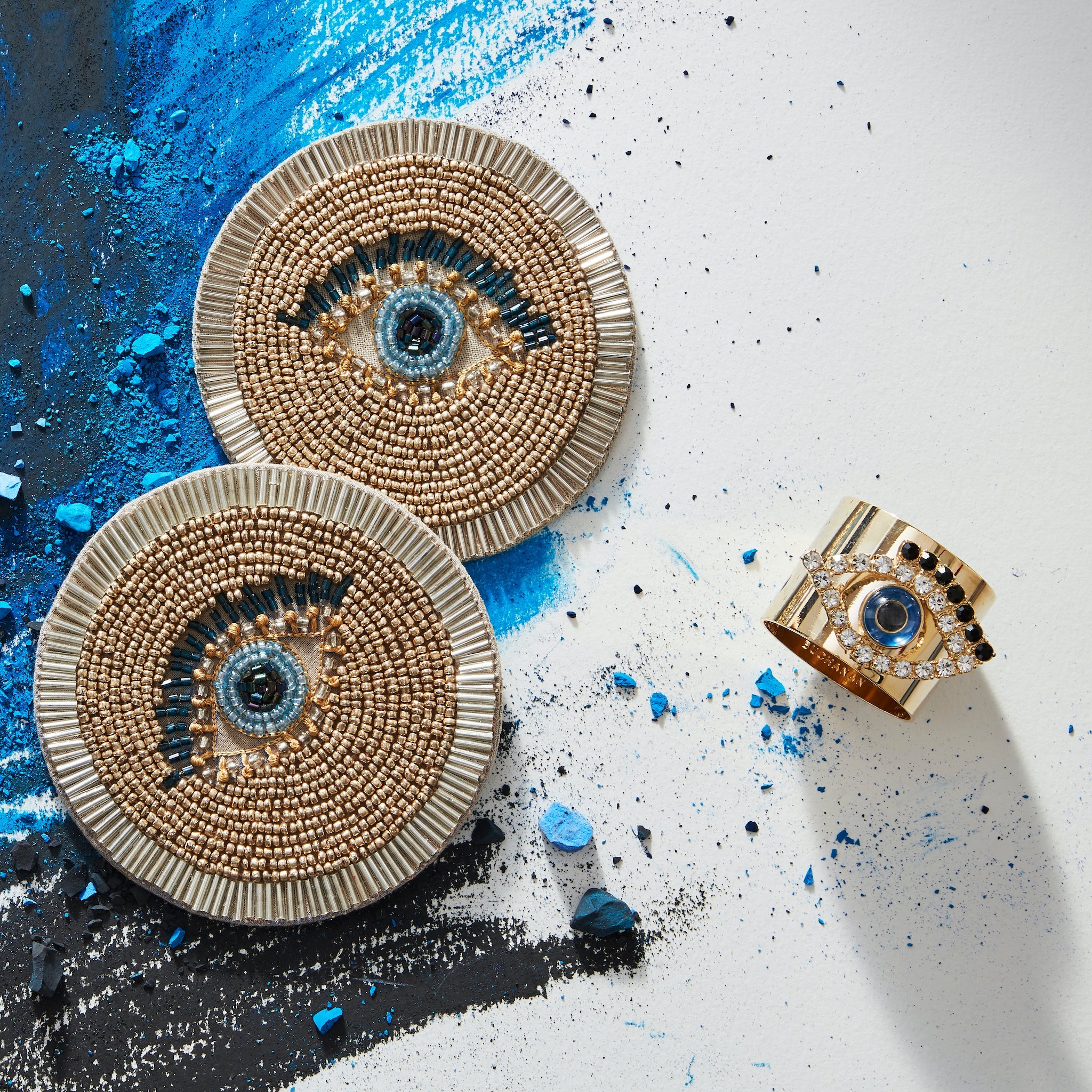Evil Eye von Joanna Buchanan, Untersetzer und Serviettenringe
