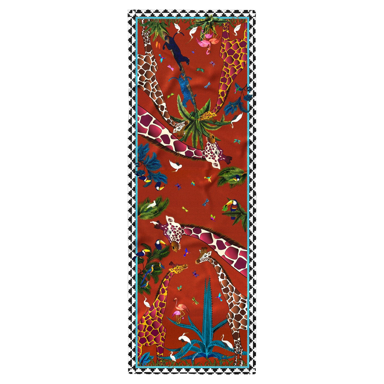 Ocelot Seidenschal Giraffe Ruggine 200x70cm edles Accessoire