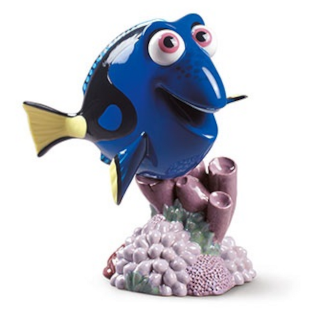 Detailreiche Porzellanfigur von Dory mit lebendigen Farben und glänzender Oberfläche.