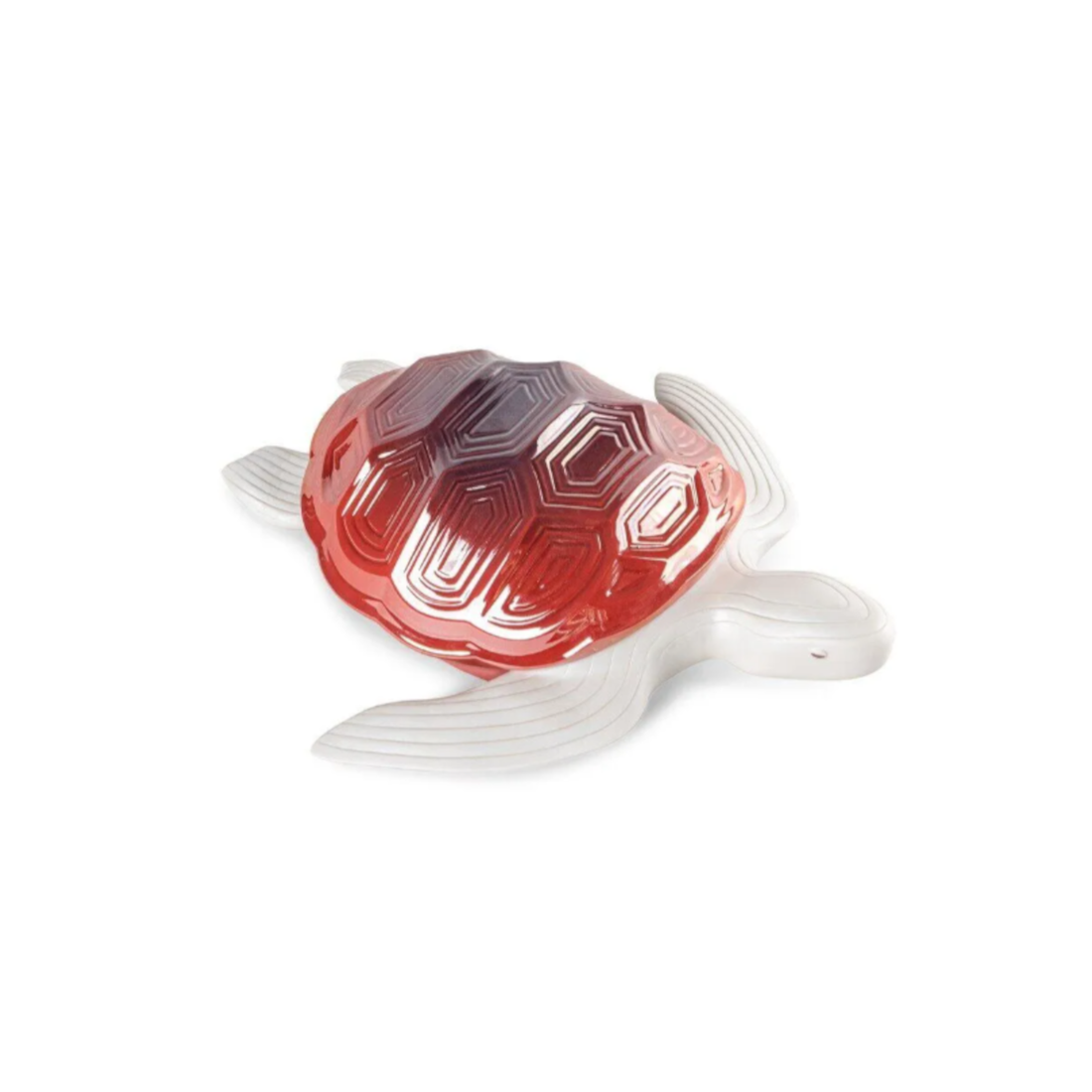 Handgefertigte Porzellanskulptur einer eleganten Schildkröte mit glänzendem Finish.