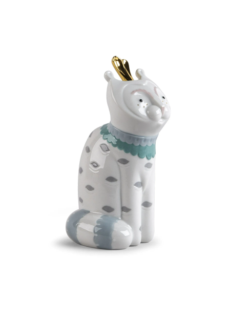 Elegante Lladró Porzellanskulptur einer stilisierten Katze