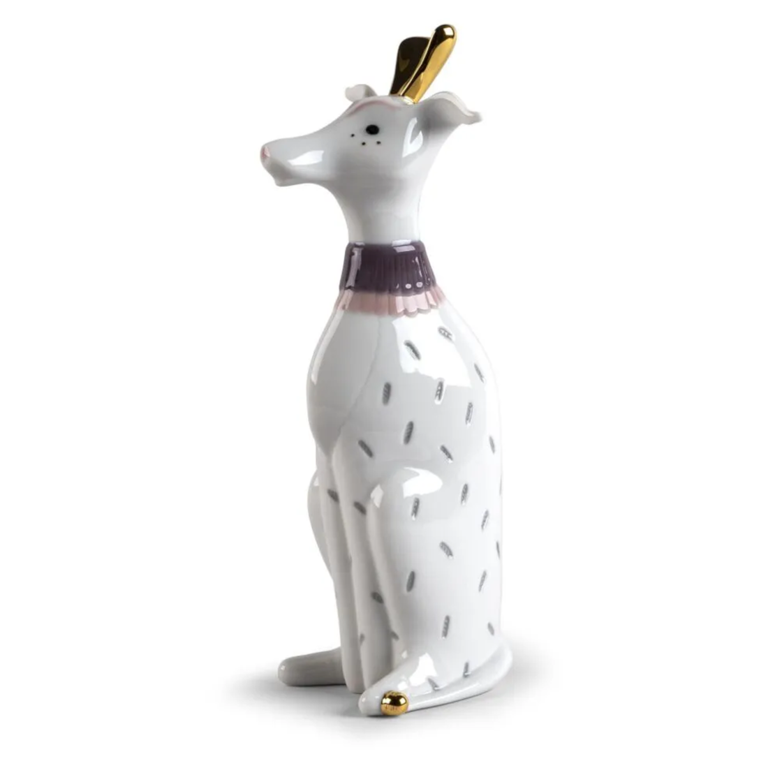 Elegante Lladró Porzellanskulptur eines stilisierten Hundes
