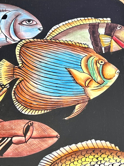Handbemaltes Tablett „Golden Fish“