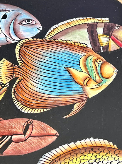 Handbemaltes Tablett „Golden Fish“
