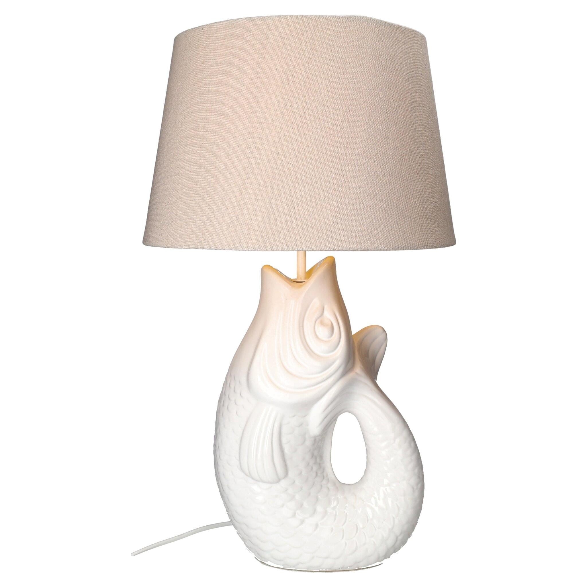 Wohnaccessoire Monsieur Carafon Fisch Lampe L Steingut