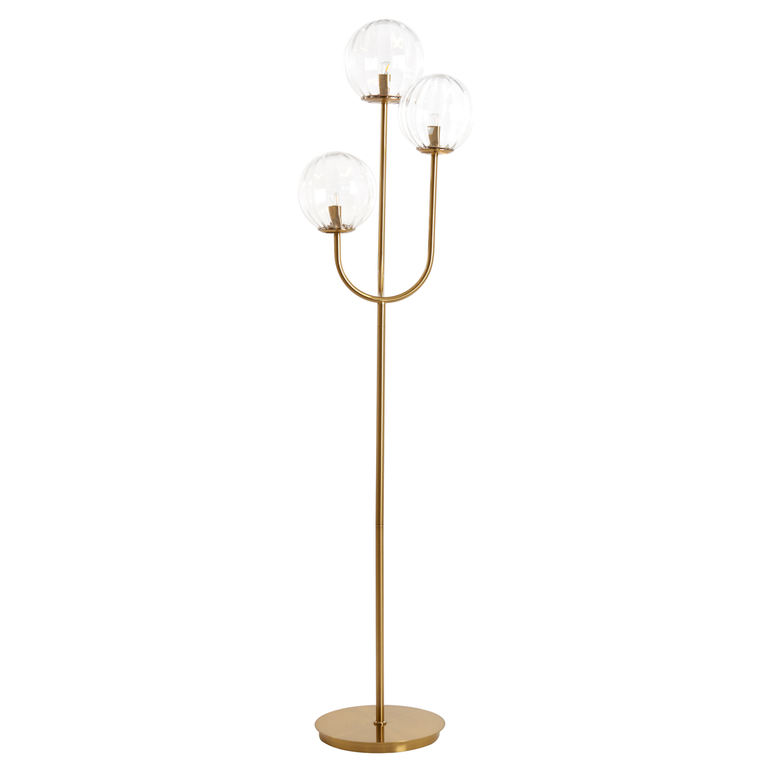 Stehleuchte 3L MAGDALA Glas klar+gold für modernes Ambiente