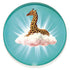 Rundes Gangzai Tablett mit Giraffe auf einer Wolke