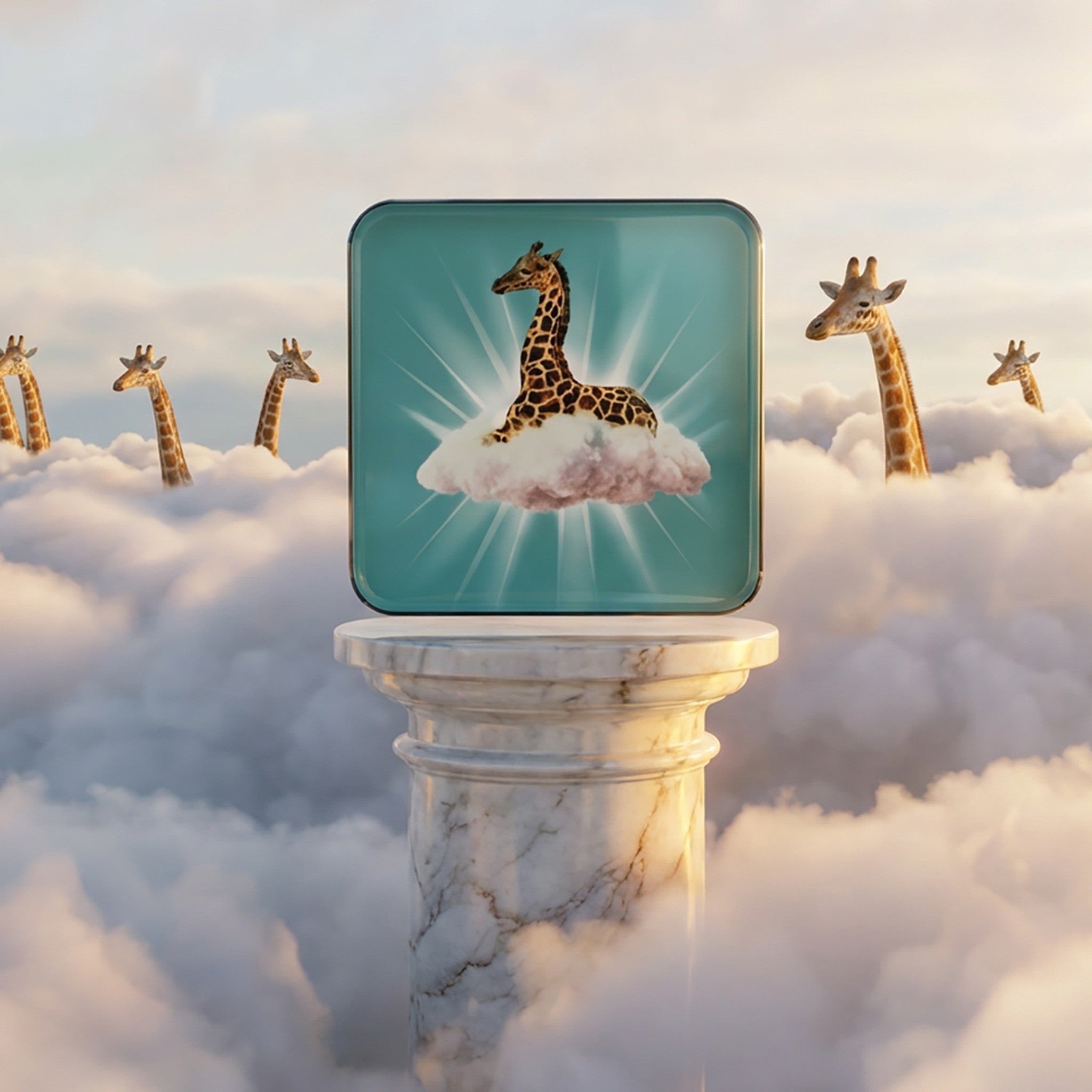 Dekoratives Metalltablett mit Tierillustration von Gangzai