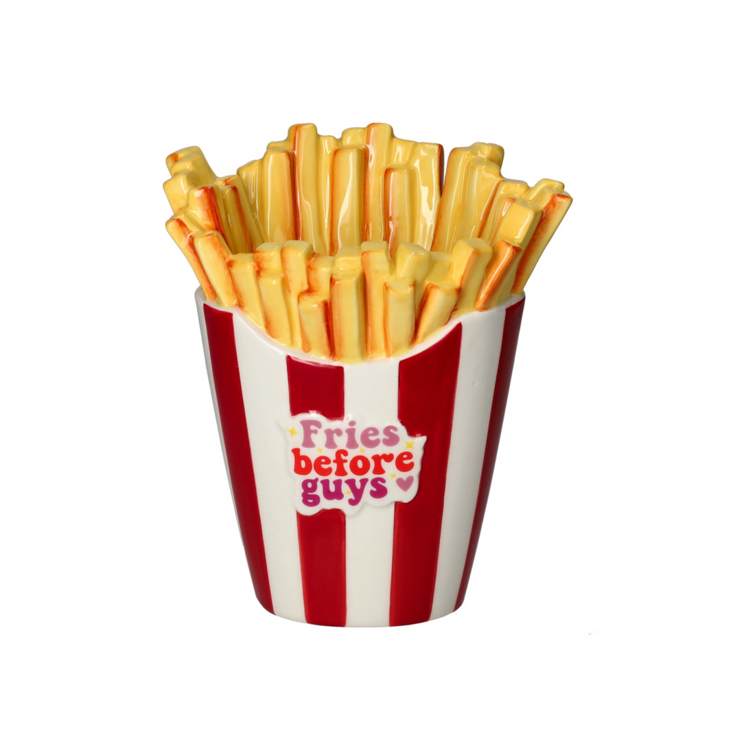 Dekorative Vase im Pommes-Design in Rot und Weiß von GiftCompany