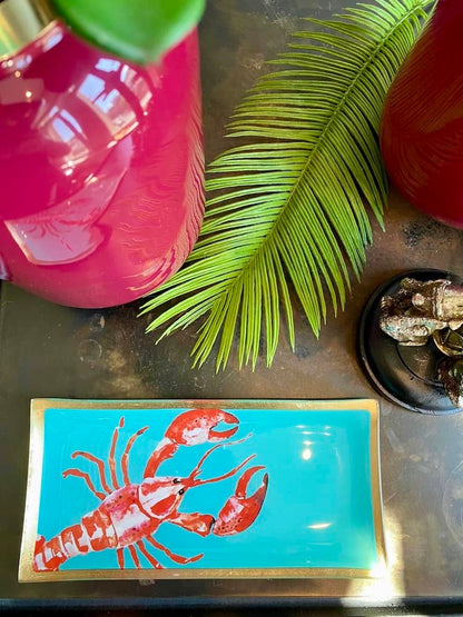Vase SAIGON framboise und Dekoschale Hummer