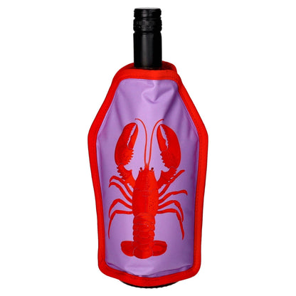 Kühlmanschette mit Hummer-Motiv lila/rot für Flaschen