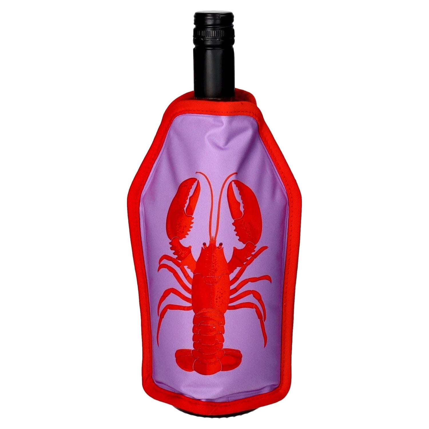 Kühlmanschette mit Hummer-Motiv lila/rot für Flaschen