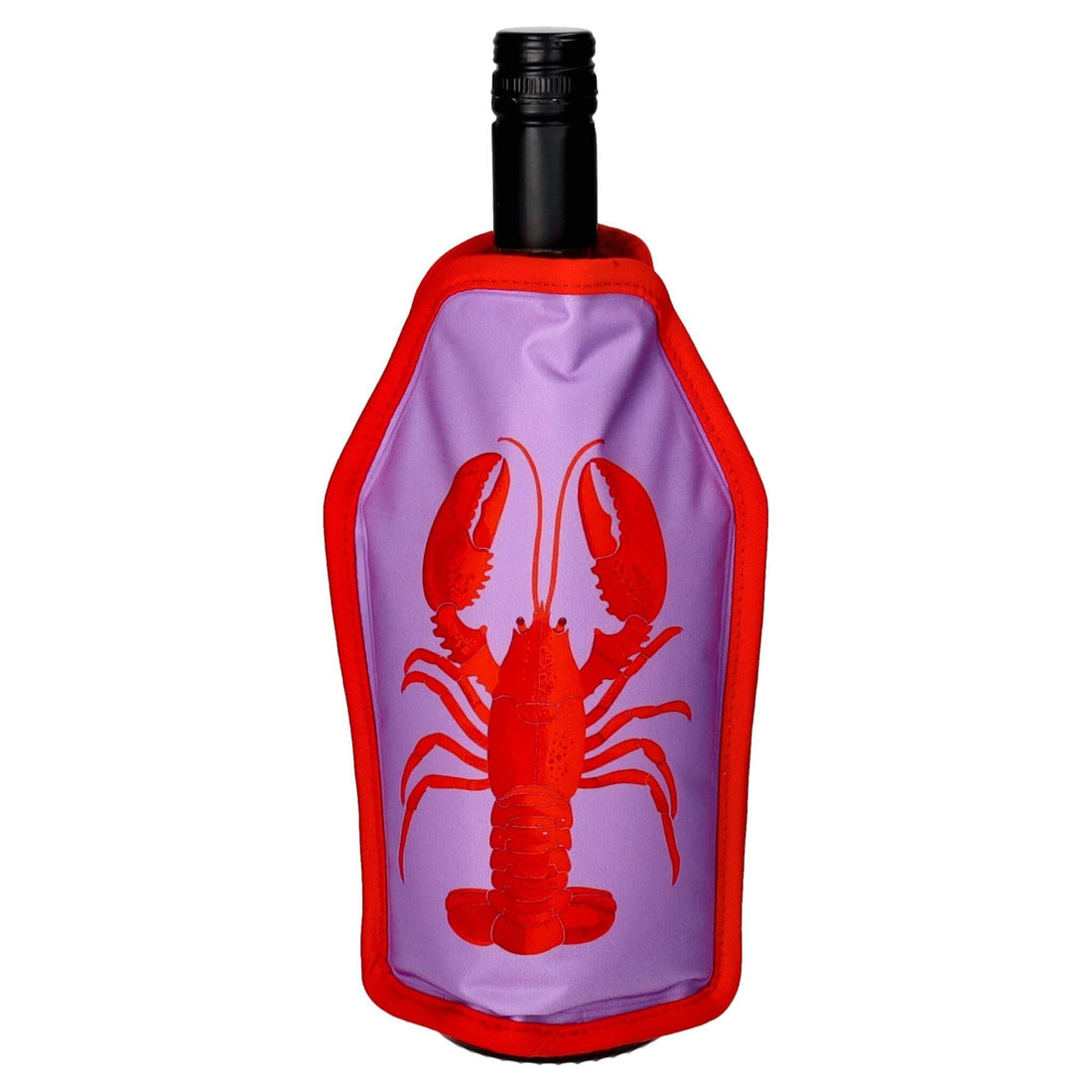 Kühlmanschette mit Hummer-Motiv lila/rot für Flaschen