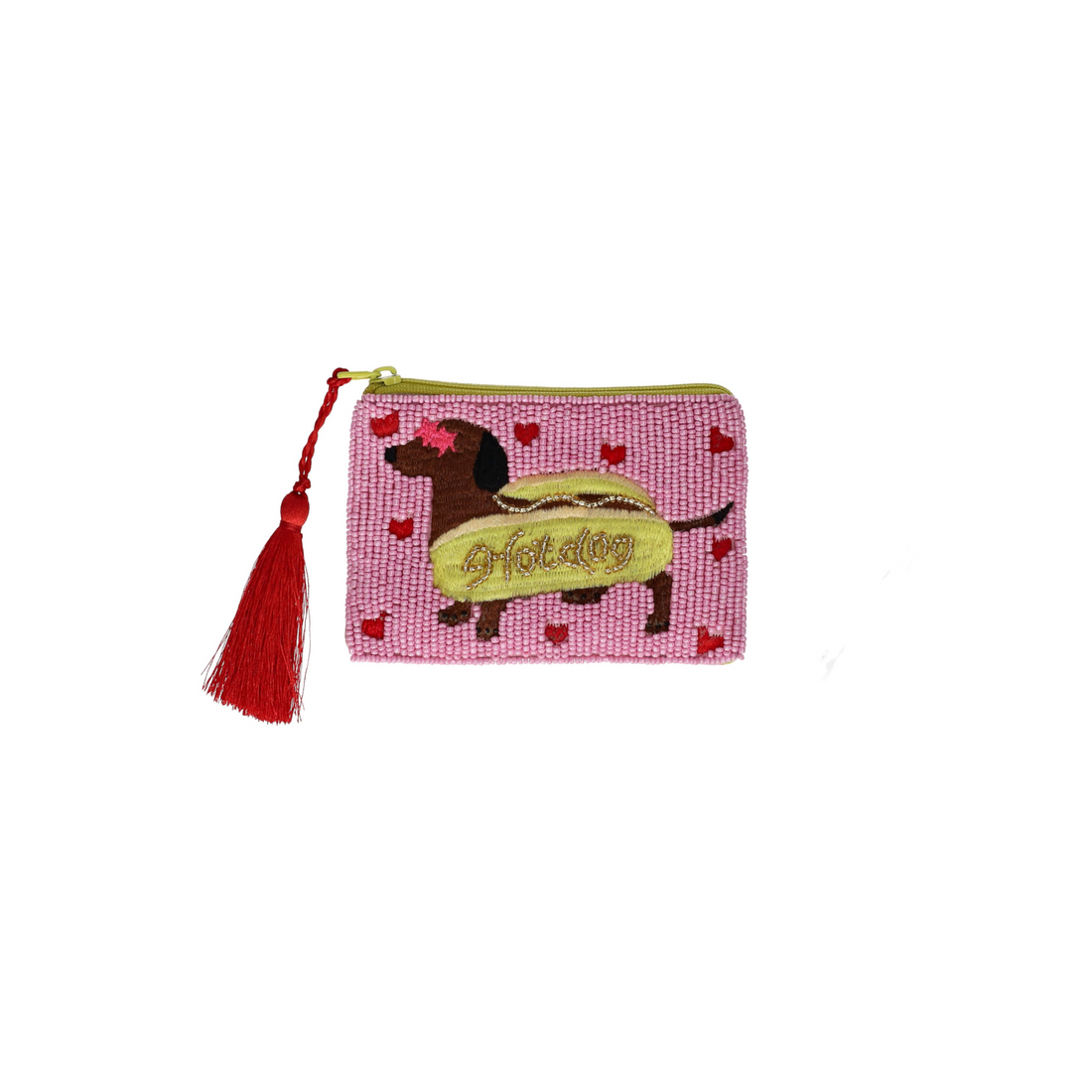 Kleine Kosmetiktasche ELODIE XS von GiftCompany in Rosa mit Hot-Dog Motiv