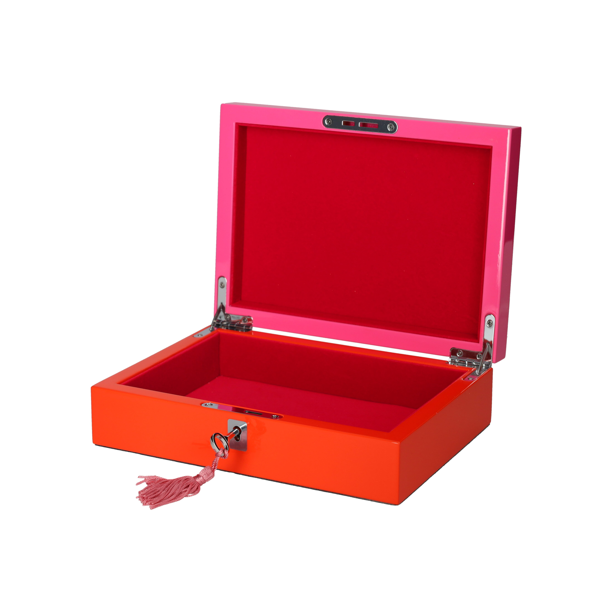 Kleine Schmuckbox TANG in Rot Pink mit Quaste von GiftCompany