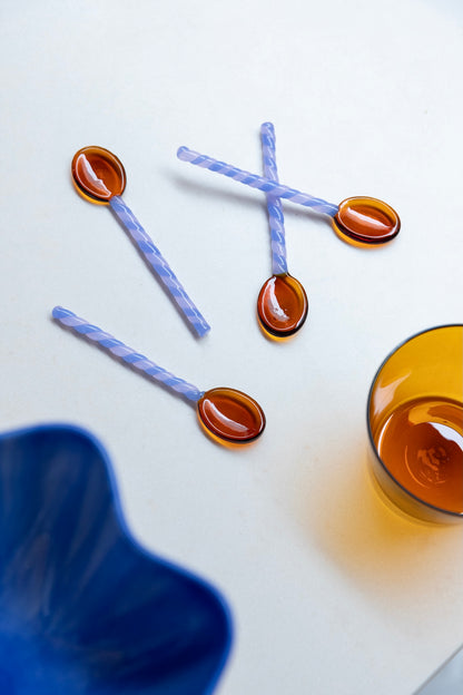 Glaslöffel-Set „Duet Amber“ · 4er-Set von &amp;k Amsterdam